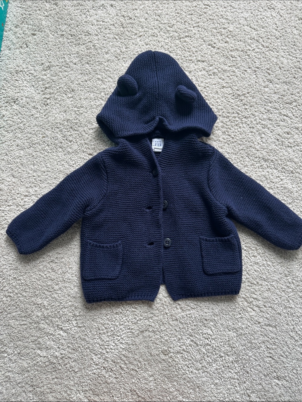 GAP Navy Hooded Knit Sweater with Ears